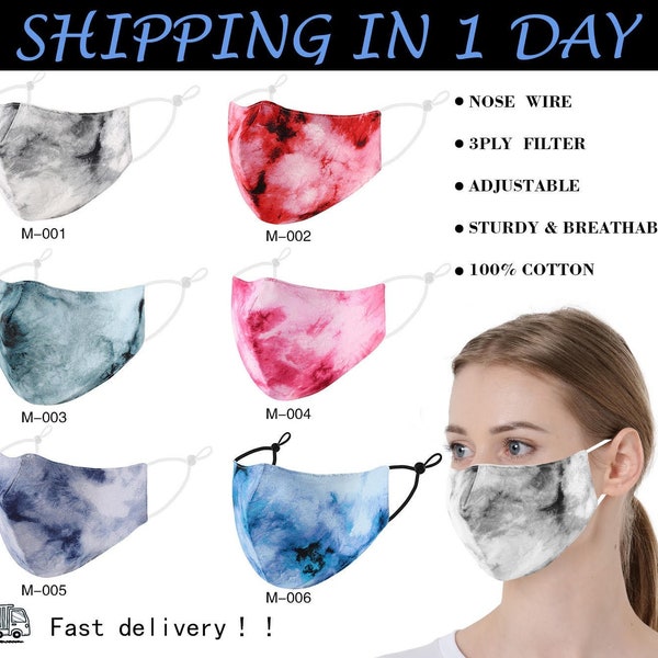 Face Masks & Coverings 3 Pack Soft Cotton Face Mask Nose Wire Adjustable Ear Loops Triple Layer Washable Reusable Breathable Mask Bundle