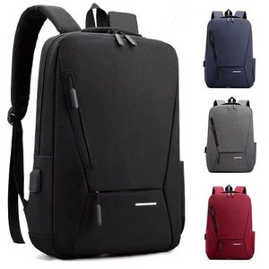 Travel Laptop Backpack, Business Slim Durable Backpack with USB Charging  Port, College School Computer Bag Gifts for Men and Women Fits 15.6 Inch  Notebook (Black) 
