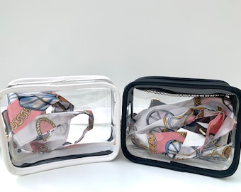 Clear Stadium Bag with Strap: Concert Purse with Interior Scarf