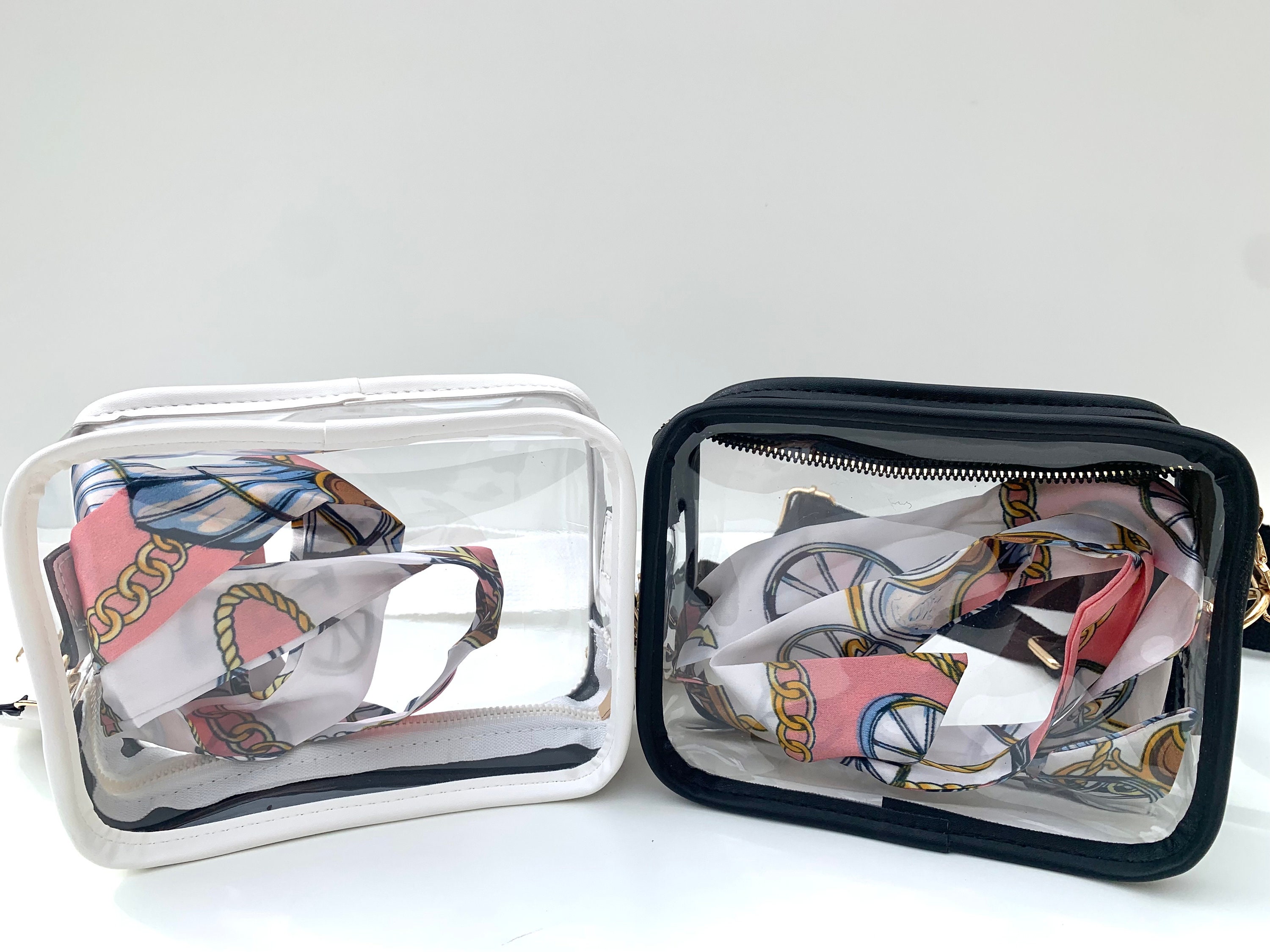 Borsa Tracolla Trasparente Donna Per Stadi E Concerti - PVC Resistente 30,5x30,5x15,2 Cm - Regolabile, Impermeabile, Bianca