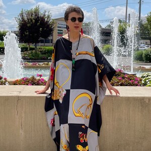 Women's Black Fluid Crepe Kaftan main image 0