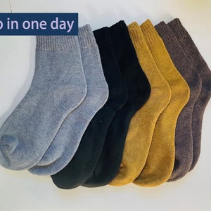 4 pares de calcetines térmicos de invierno, calcetines personalizados, calcetines de mujer de punto grueso, cálidos y cómodos, de algodón, estilo vintage