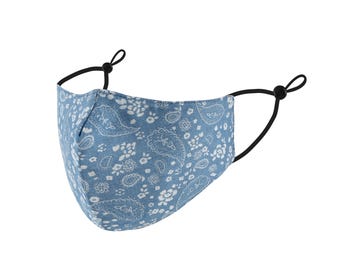 Cotton Face Mask: Triple Layer, Adjustable, Washable, Bundle 10/20/30