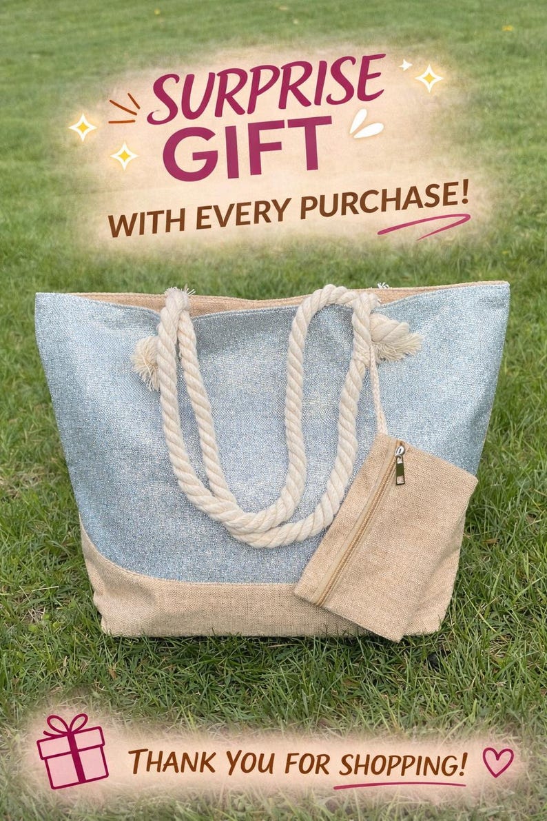 Waterproof Beach Tote Bag with Pockets: Bridal Party Gift image 1