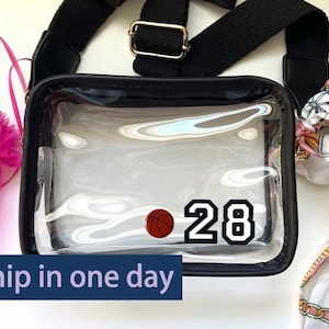 Bolsas de estadio, Para bolso de concierto, bolsa transparente, Letras de chenilla, bolsa con correa, Alta calidad, Bufanda interior incluida, Bolsa de día de juego