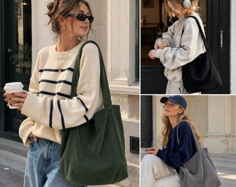 Versatile High-Quality Cotton Corduroy Casual Bag