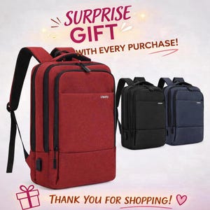 Laptop Backpack Set: Water-Resistant USB Charging