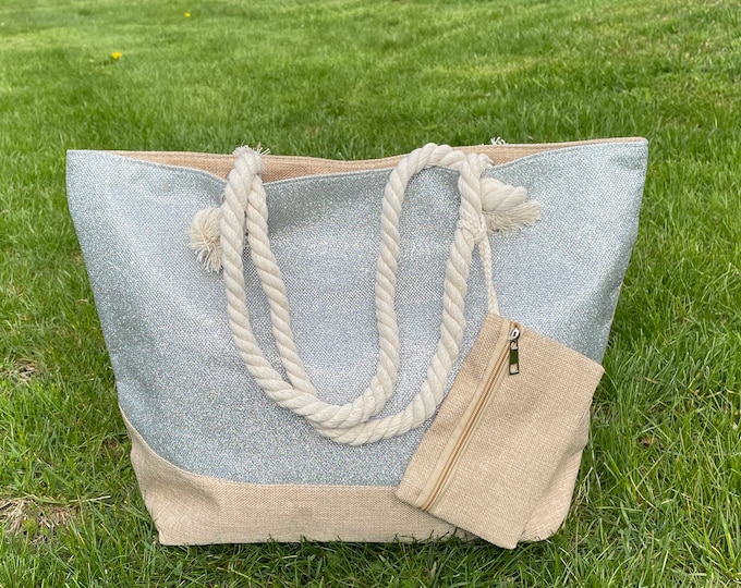 Waterproof Beach Tote Bag with Pockets: Bridal Party Gift