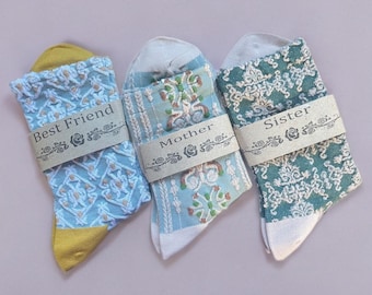 Vintage Embroidered Mid-Calf Socks - Soft, Cozy & Perfect Gift Choice