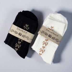 Spring & Autumn Elegant Jacquard Socks, Mid-Tube Socks