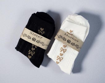 Spring & Autumn Elegant Jacquard Socks, Mid-Tube Socks