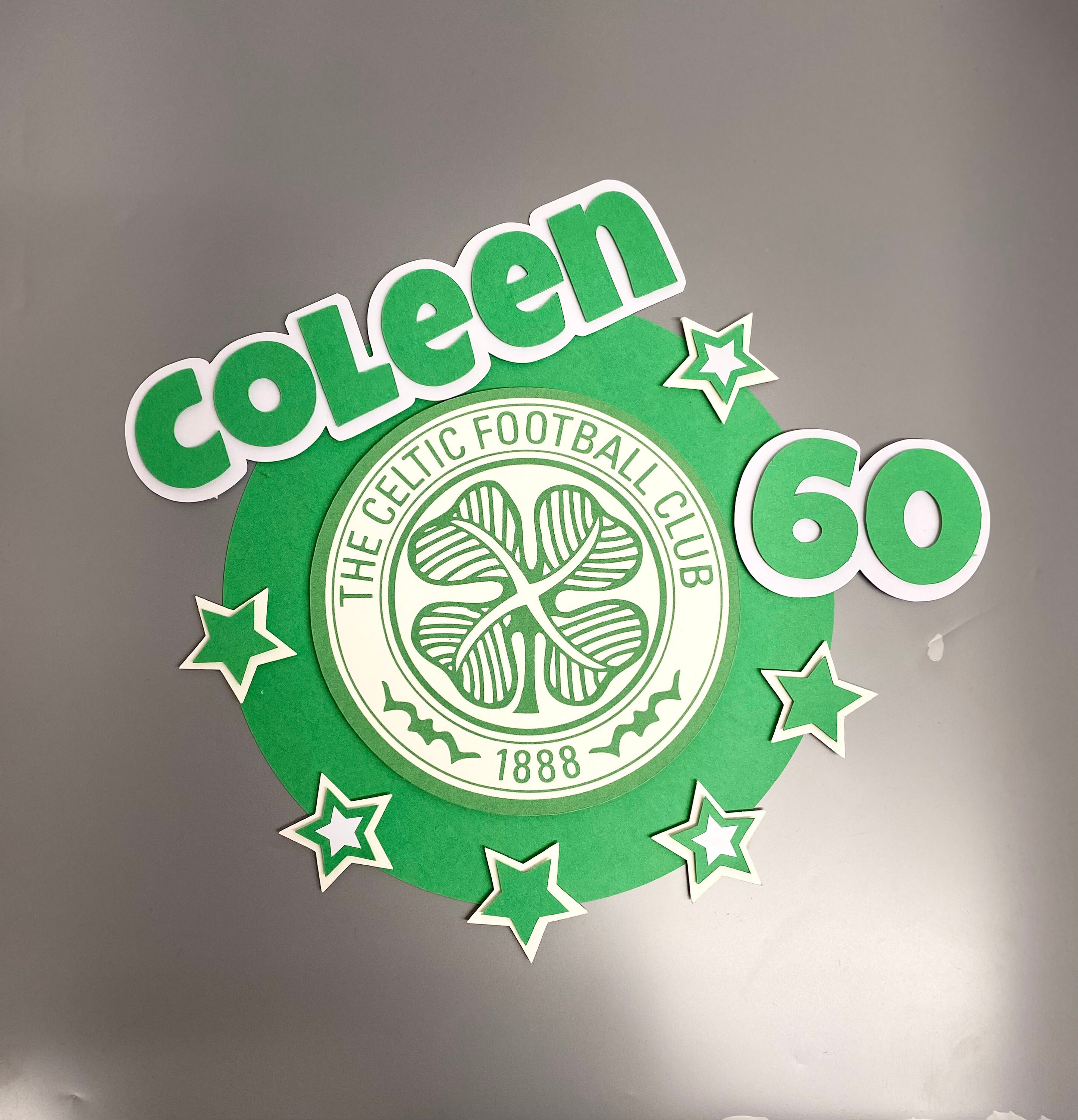 Precut Personalised football shirt Cake Toppers DECORATIONS Celtic Colours Precut Personalised football shirt Cake Toppers DECORATIONS Celtic Colours