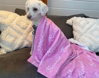 Personalized Dog Blanket | Custom Name Fleece Blanket for Dog Moms