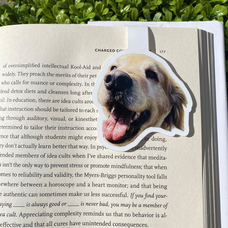 Personalized Bookmark Custom Bookmark Custom Pet Photo Gift Dog Mom Present Personalized Dog Magnetic Bookmark image 1