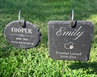 Personalized Pet Memorial Garden Stone – Custom Engraved Dog & Cat Loss Garden Marker, Pet Loss Gift, Pet Remembrance Stone