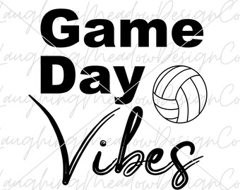 Game Day Vibes Volleyball SVG Cut File | Sport Sign (Digital Download)