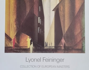 Lionel Feininger &quot;Barefoot Church, 1924&quot; Large Vintage Poster 1990 Home Decor.