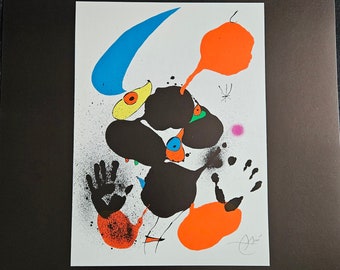Joan Miró Original poster printed in 1980 for the XIII National Congress of Surgery held in Barcelona Home Decor.