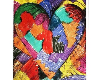 Jim Dine &quot;Heart&quot; Color offset lithographic poster - created for an exhibition at the Gallerie Maeght 1983 Home Decor.