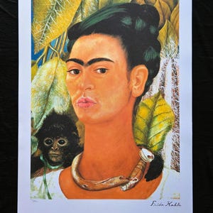 Stampa d'arte off set, numerata a matita. Frida Kahlo Dimensioni 50 x 70 cm.