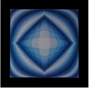 Victor Vasarely &quot;Borèal&quot; Vintage ©1975 Optical Art Home Decor.