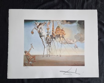 Salvador Dalì "The Temptation of Saint Anthony" Off set lithographic reproduction, numbered in pencil. (Dali # Surrealism # Modern Art)