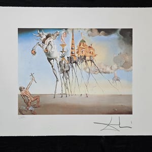 Salvador Dalí "La Tentación de San Antonio" Impresión artística offset basada en el original. (Surrealismo # Arte Moderno # Póster)