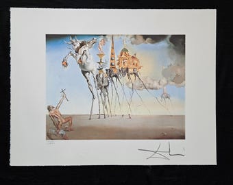 Salvador Dalí &quot;The Temptation of Saint Anthony&quot; Limited edition, numbered in pencil. Artistic offset print. (Surrealism # Modern Art)