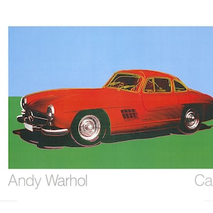 Andy Warhol "Mercedes Benz 300 SL Coupé - 1954"  Grande stampa serigrafica su carta di qualità Dimensioni 140x109 cm. Home Decor.