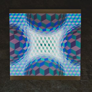 Victor Vasarely &quot;CHEYT - STRI - TON&quot; Vintage ©1975 Optical Art Home Decor.