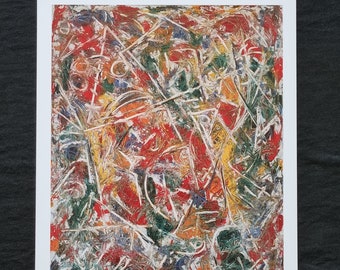 Jackson Pollock "Cracking Movement, 1946" Title and description of the work on the back, dimensions 36.5 x 28.5 cm.