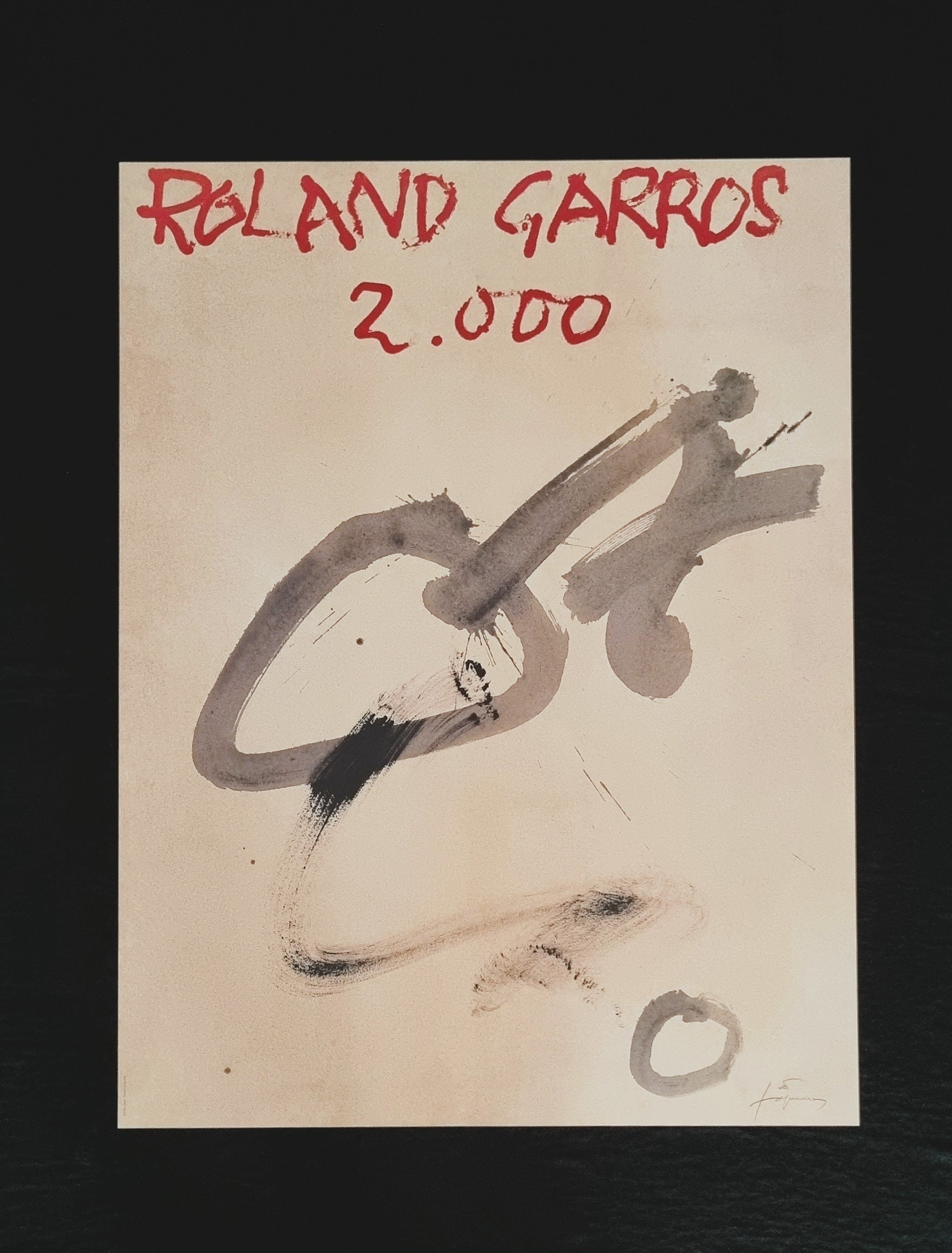 Antoni Tàpies Roland Garros - 2000 ©Antoni Tàpies Poster Winners: Mary Pierce and Gustavo Kuerten Home Decor.
