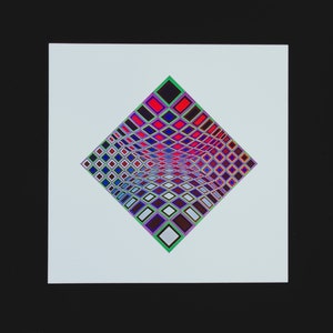 Victor Vasarely &quot;OND - KETT&quot; Vintage ©1975 Optical Art Home Decor.