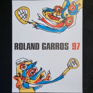Antoni Saura - Roland Garros, 1997 ©Antoni Saura Poster created for the tennis tournament. Winners: Guga Kuerten and Iva Majoli