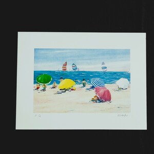 Serge Desnoyers &quot;Seascape with boats&quot; Lithograph signed and numbered in pencil Home Decor.