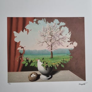 Rene Magritte Edizione stampata su carta Magnani di Pescia, dimensioni 50 x 70 cm. 19,68" x 27,55" Home Decor.