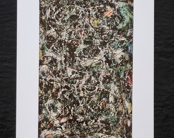 Jackson Pollock "Full fanthom five, 1947" Title and description of the work on the back, dimensions 36.5 x 28.5 cm.