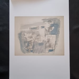 Guillaume Corneille &quot;The Return of the Sailor, 1949&quot; Vintage lithograph from the 80s, dimensions 37 x 52, interior drawing 30.5 x 24 cm.