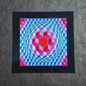Victor Vasarely &quot;CHEYT - MC - 4&quot; Vintage ©1975 Optical Art Home Decor.