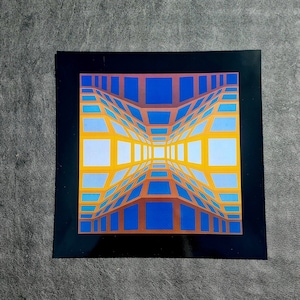 Victor Vasarely &quot;KEK - EG - II&quot; Vintage ©1975 Optical Art Home Decor.