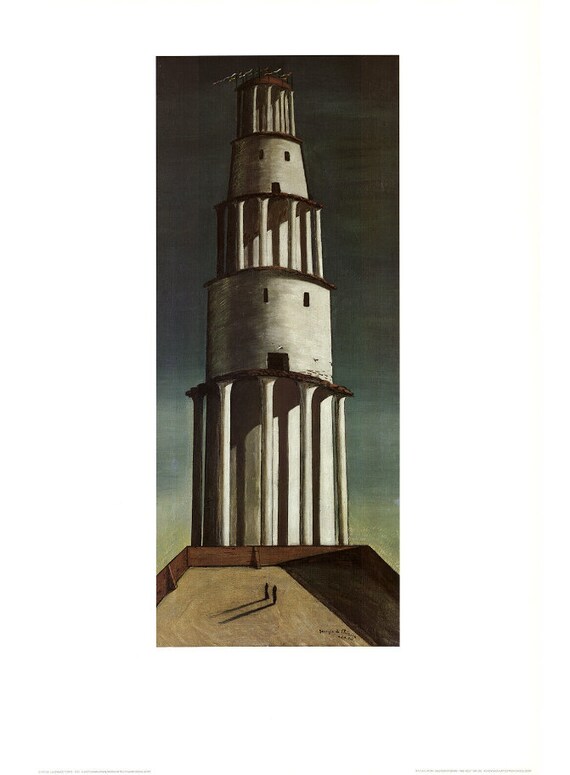 Vintage 1960s Giorgio di Chirico “Hector and Andromache” Swiss Art Print Vintage 1960s Giorgio di Chirico “Hector and Andromache” Swiss Art Print
