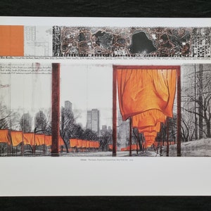 Christo and Jeanne Claude "Project for Central Park, New York City" On the back license ©Christo/Photo Wolfgang Volz. Size 36 x 28 cm.
