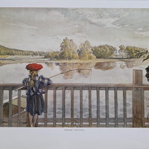 Carl Larsson – Lisbeth alla pesca - Edizione Offset Vintage 2004 (36x28 cm)