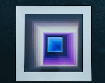 Victor Vasarely "REYTEY" Vintage ©1975 Arte óptico Decoración del hogar.