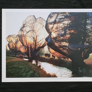 Christo and Jeanne Claude &quot;Trees Wrapped Park Basel Switzerland - 1997&quot; Limited Art Edition. ©Christo/Photo: Wolfgang Volz. 36 x 28 cm.