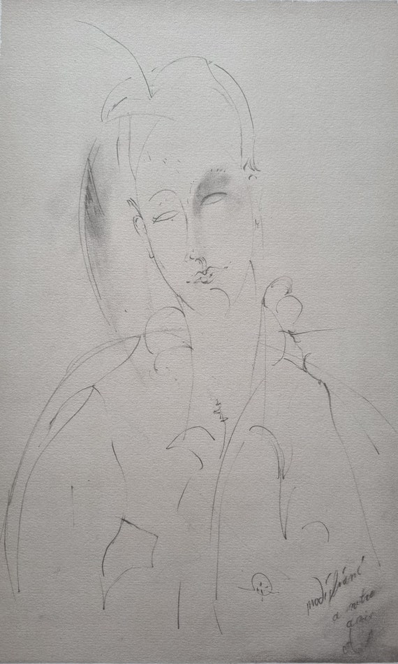 希少】アメデオ・モディリアーニ／エッチング／リトグラフ額装 THEO