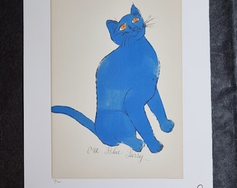 Andy Warhol "Sam the Cat" Pop Art Limited Edition Offset Print, Signed in Print, with Certificate. Dimensions: 56 x 38 cm.