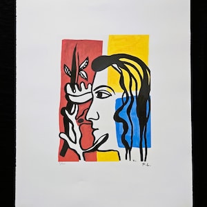 Fernand Leger Limited Edition Off-Set, genummerd met potlood. (Kubisme # Moderne Kunst # Modernisme # Lithografie # Woondecoratie)