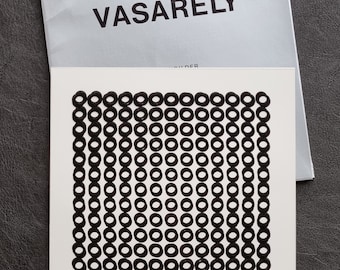 Victor Vasarely, obra cinética dupla, arte óptica vintage para decoração de casa.