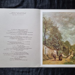 Camille Corot "Una strada a Ville d'Avray, 1874" Cartella con stampa litografica vintage degli anni '60 Home Decor.